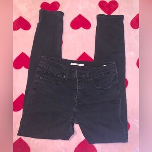 Levis 311 Jeans Womens 28 Black Shaping Skinny Mid Rise Stretch Dark Wash Denim